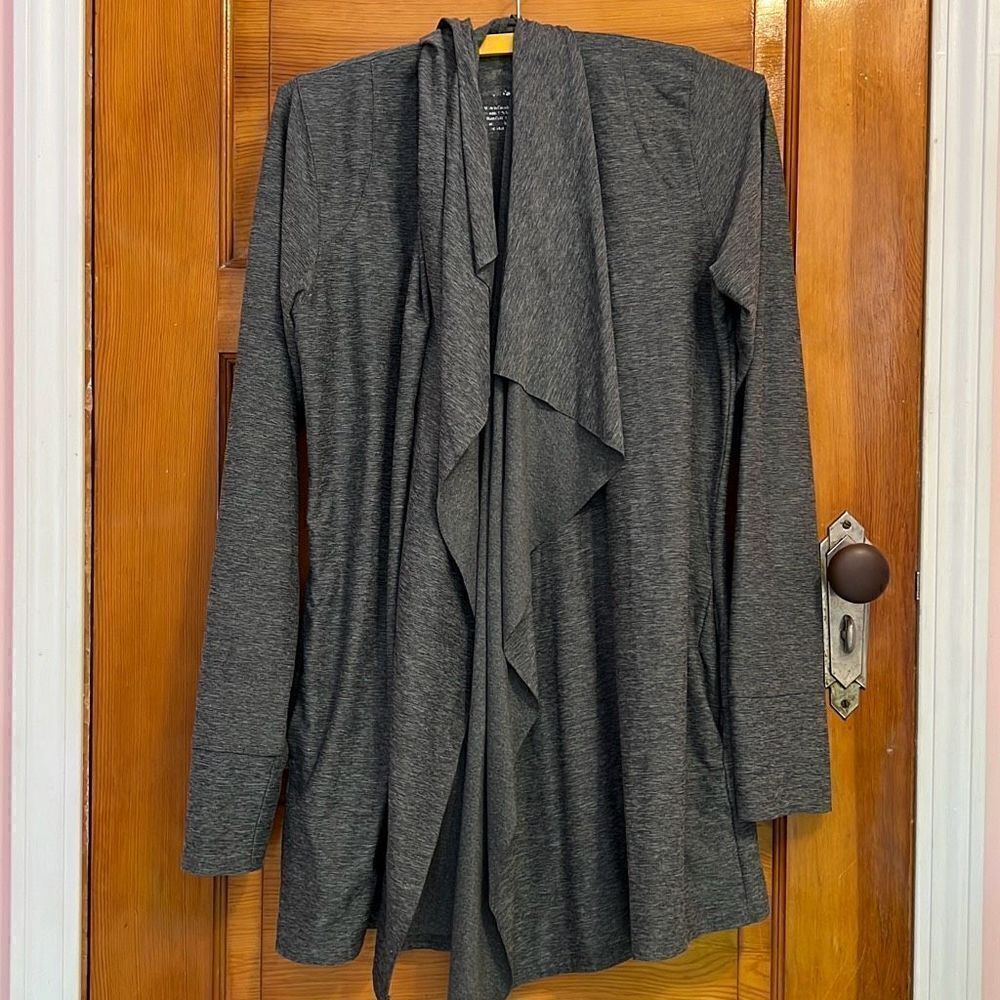 City Sports Canada Grey Open Front Cardigan With Pockets Women’s Small